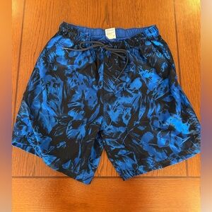 Speedo Black and Blue Floral Swim Trunks